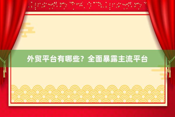 外贸平台有哪些？全面暴露主流平台
