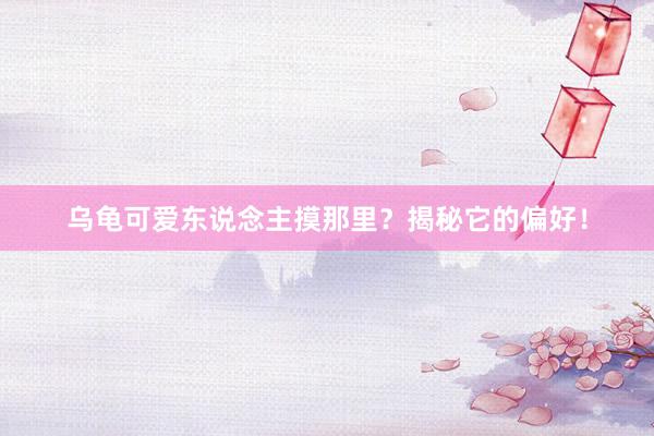乌龟可爱东说念主摸那里？揭秘它的偏好！